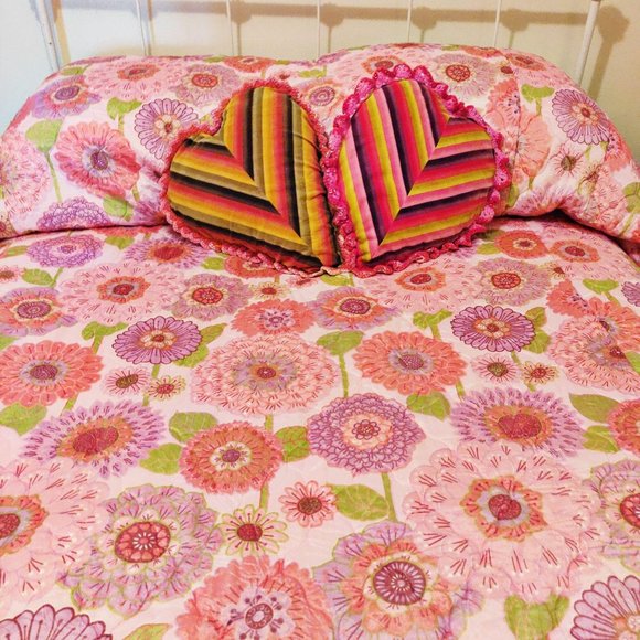 Vintage 1960s Pink MOD Flower Power Bed Spread Com - Picture 5 of 13
